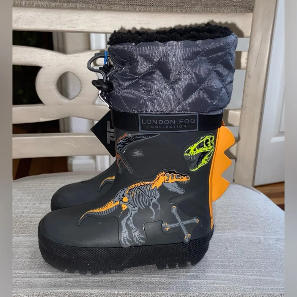 Toddler LONDON FOG Toby Waterproof Snow Boots Kids Rain Sherpa Lined Size: 5